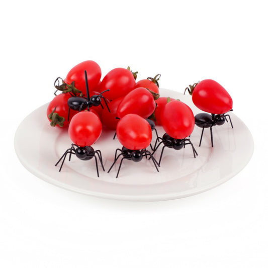 6pcs Ant Food Picks for Desserts, Bento Boxes, Parties
