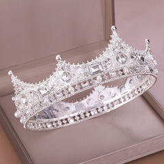Vintage Crowns Women Birthday Princess Queen Tiara Topper Baroque Hair Accessori