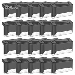 20 Pack Solar Deck Lights Waterproof LED Outdoor Fence Lighting Bronze Finish