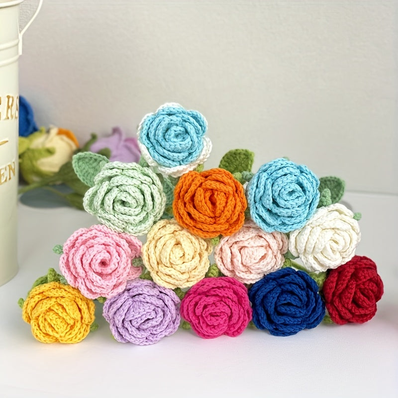 Crochet Artificial Rose for Home Decor