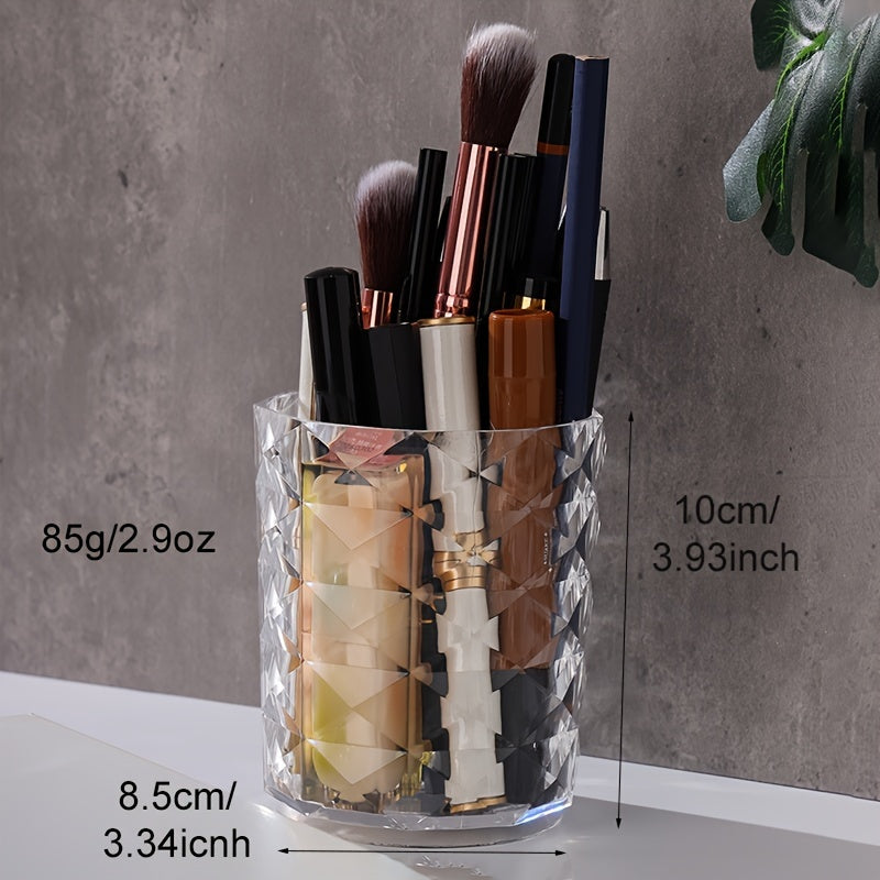 Crystal Pattern Pen Holder Makeup Brush Storage Bucket