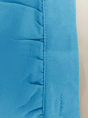  Solid 3/4 Sleeve Mock Neck Blouse