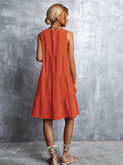 Sleeveless Swing Cake Dress Casual Solid Summer Dresses Women