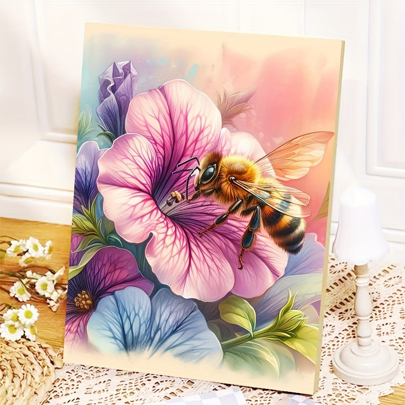 Beginner DIY Painting Kit Flowers & Bees Hand Painted by Numbers