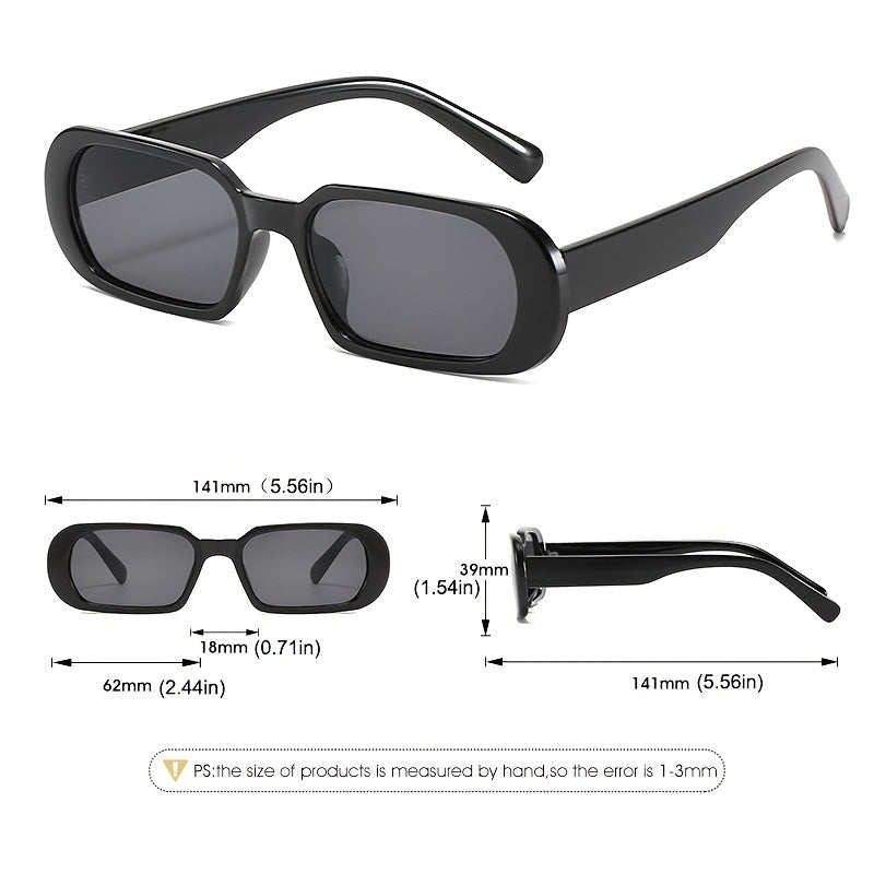 Y2K Rectangle Sunglasses Narrow Sun Shades