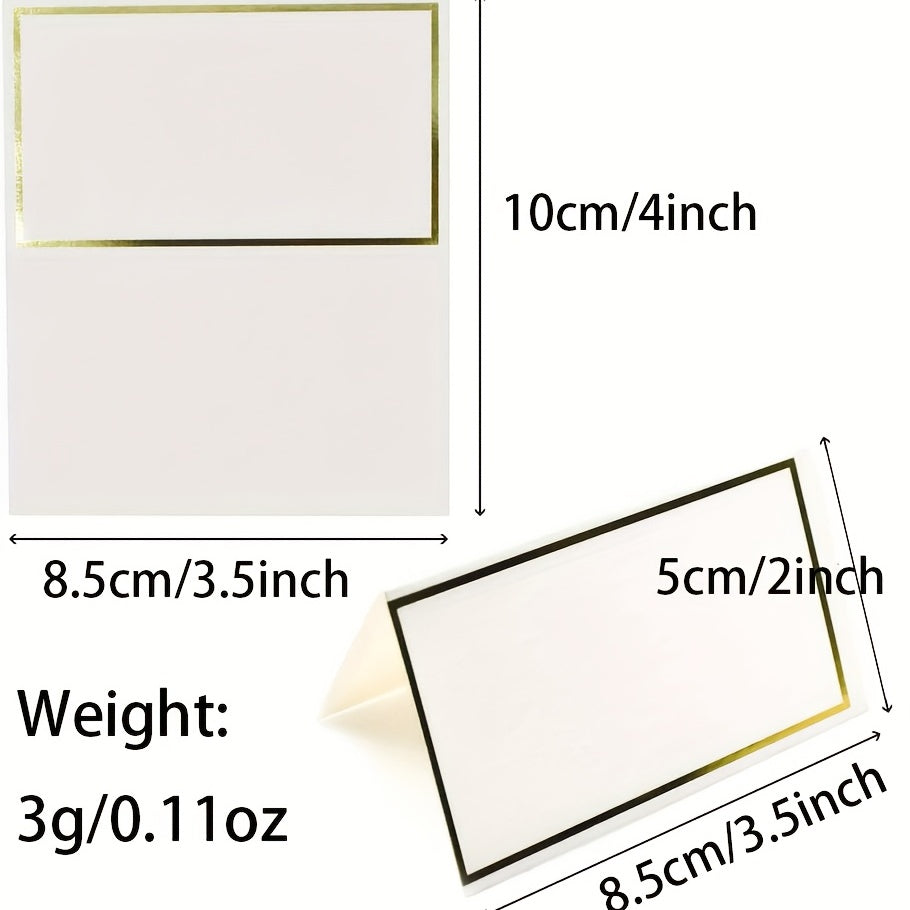100pcs Gold Foil Border Place Cards for Table Setting Wedding Reception