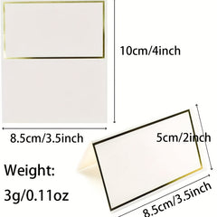 100pcs Gold Foil Border Place Cards for Table Setting Wedding Reception