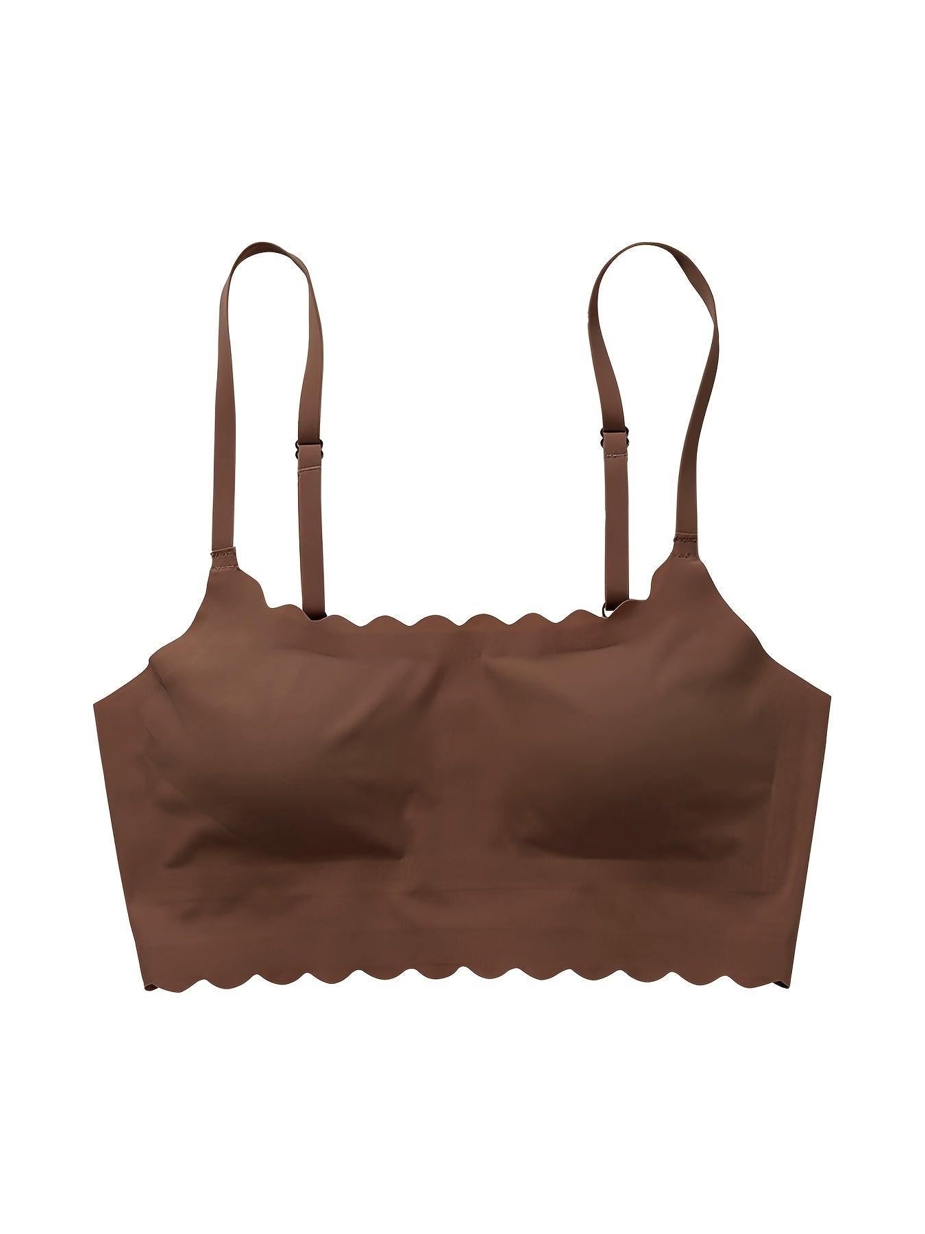 Scallop Trim Seamless Bra Wireless Everyday Bra Women's Lingerie