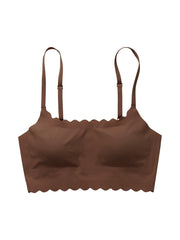 Scallop Trim Seamless Bra Wireless Everyday Bra Women's Lingerie