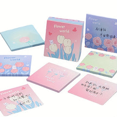 Flower Memo Pad Cartoon Student Note Stickers School Stationery