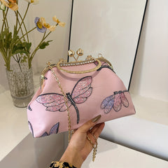 Vintage Sequins Embroidery Evening Handbag Chain Crossbody Bag