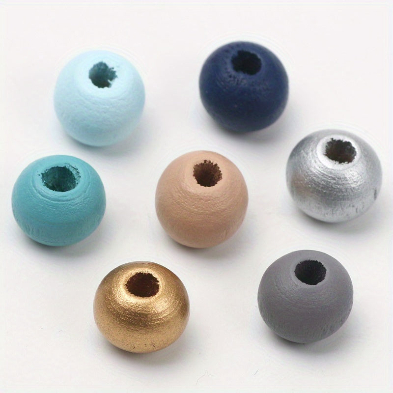 200pcs Mixed Wooden Beads DIY Bracelet Necklace Jewelry Accessories