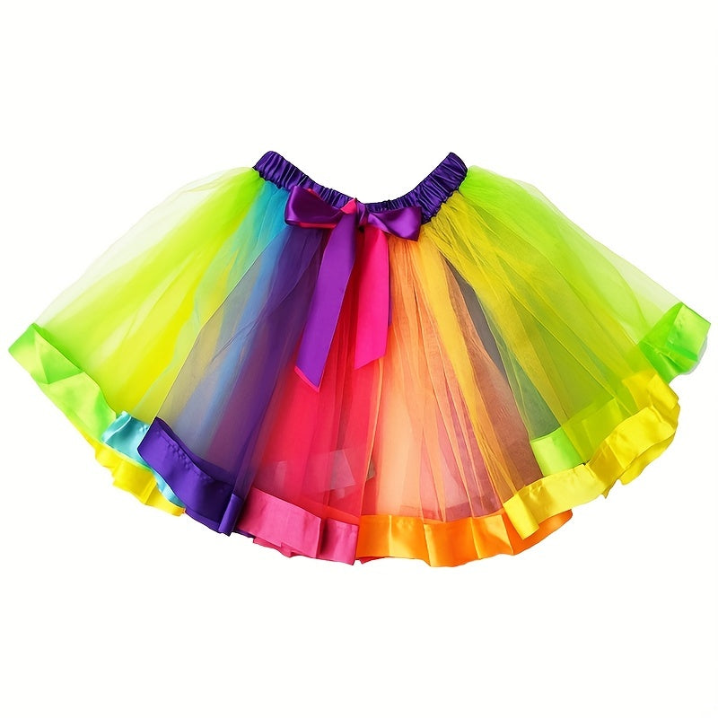 Rainbow Tutu Skirt for LGBTQ UV Glow Party Clown Halloween