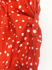 Plus Size Allover Print Roll Up Sleeve V Neck Button Up Shirt