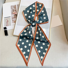 Polka Dot Print Twilly Scarf Long Ribbon Neck Tie Scarf