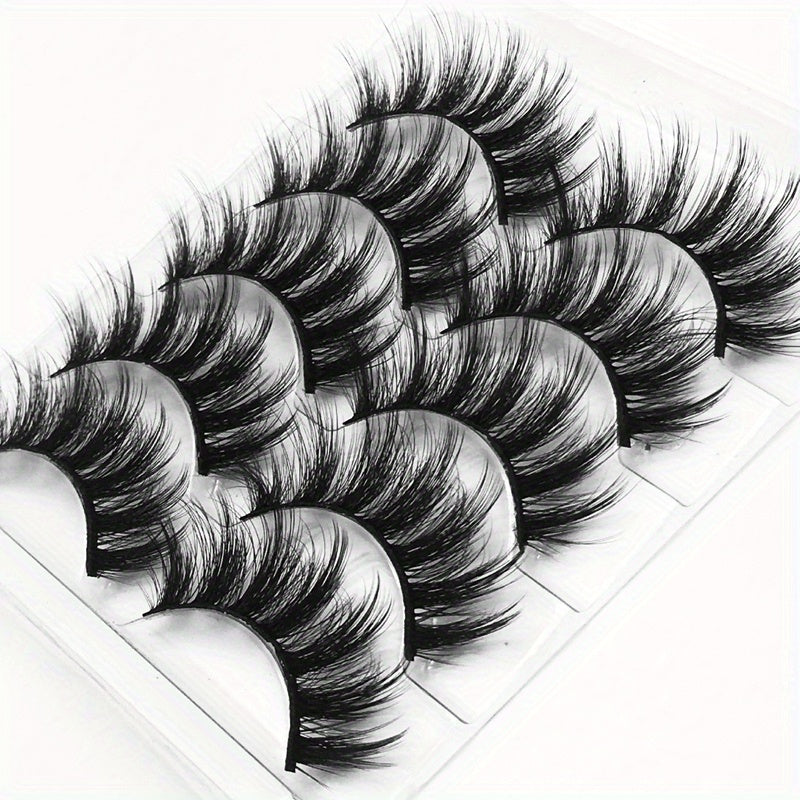 5 Pairs Wispy Fluffy Mink Eyelashes Set Thick Volume False Eye Lashes