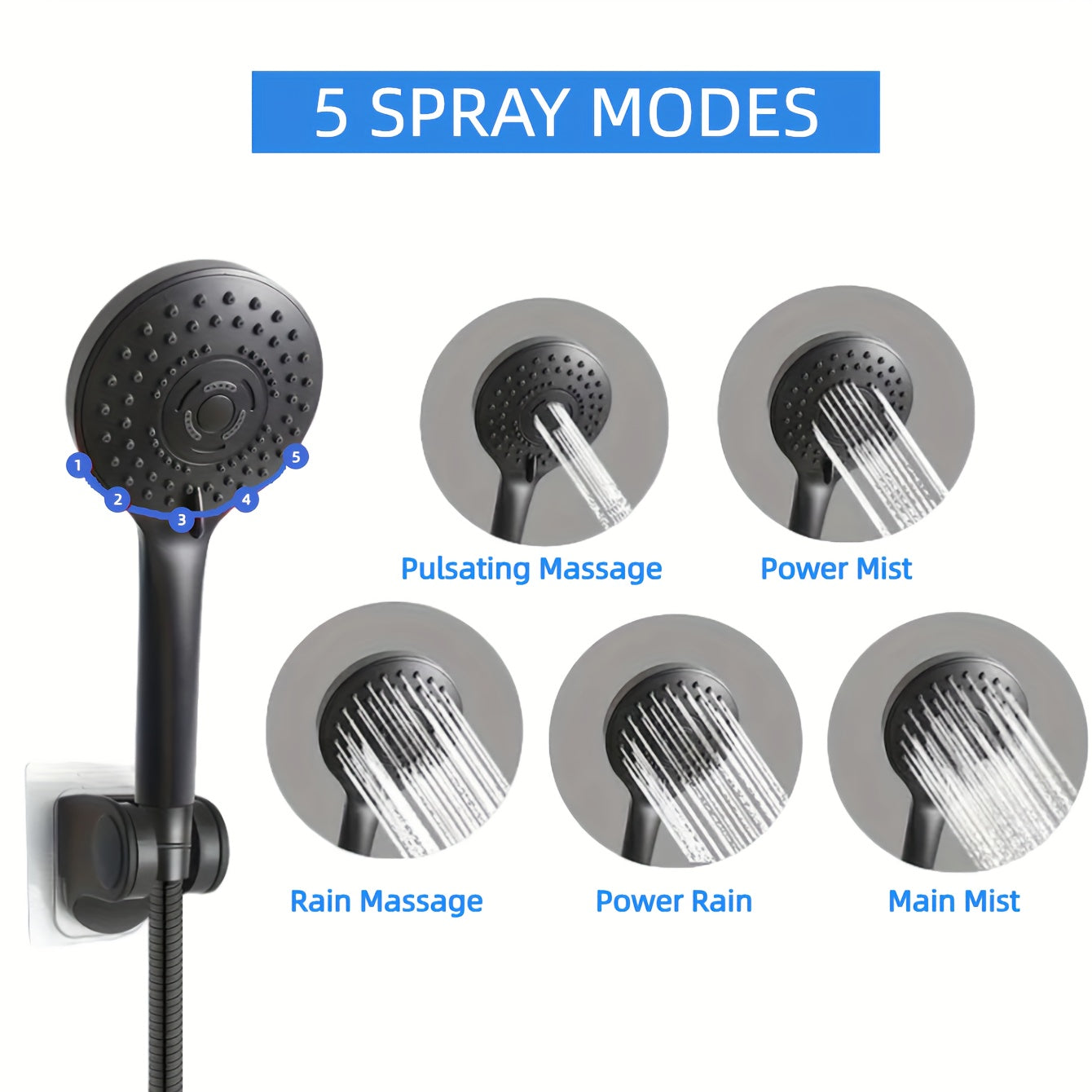 High Pressure Shower Head Combo with Extension Arm