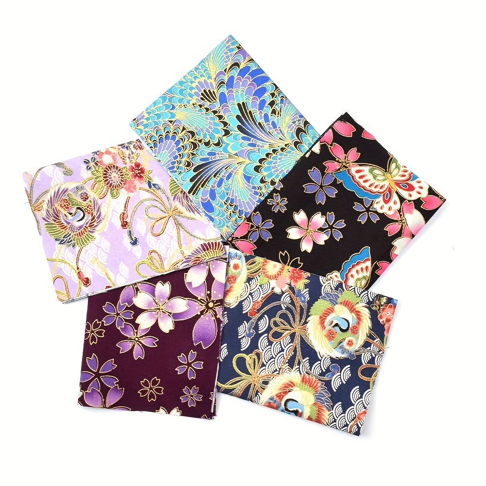 5pcs Japanese Cotton Fabric Bundle for Patchwork Sewing Dolls & Bags 20x25cm