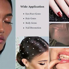 4pcs Music Stage Makeup Pearl Stickers Y2K Makeup Accessories Nail Stickers