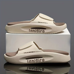 Men's Platform Slides Casual Non Slip Slippers Open Toe Soft Shoes