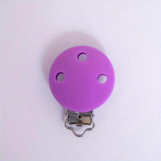 Silicone Round Head Baby Pacifier Clip with Metal Clip