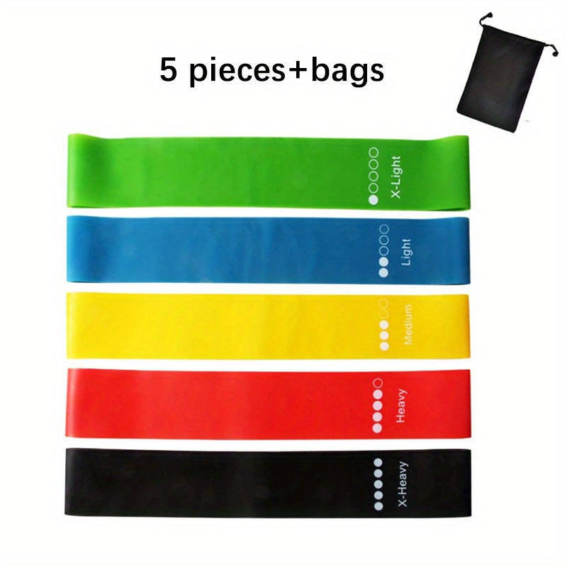5pcs Rubber Exercise Resistance Bands Fitness Elastic Yoga Pilates Pull Rope