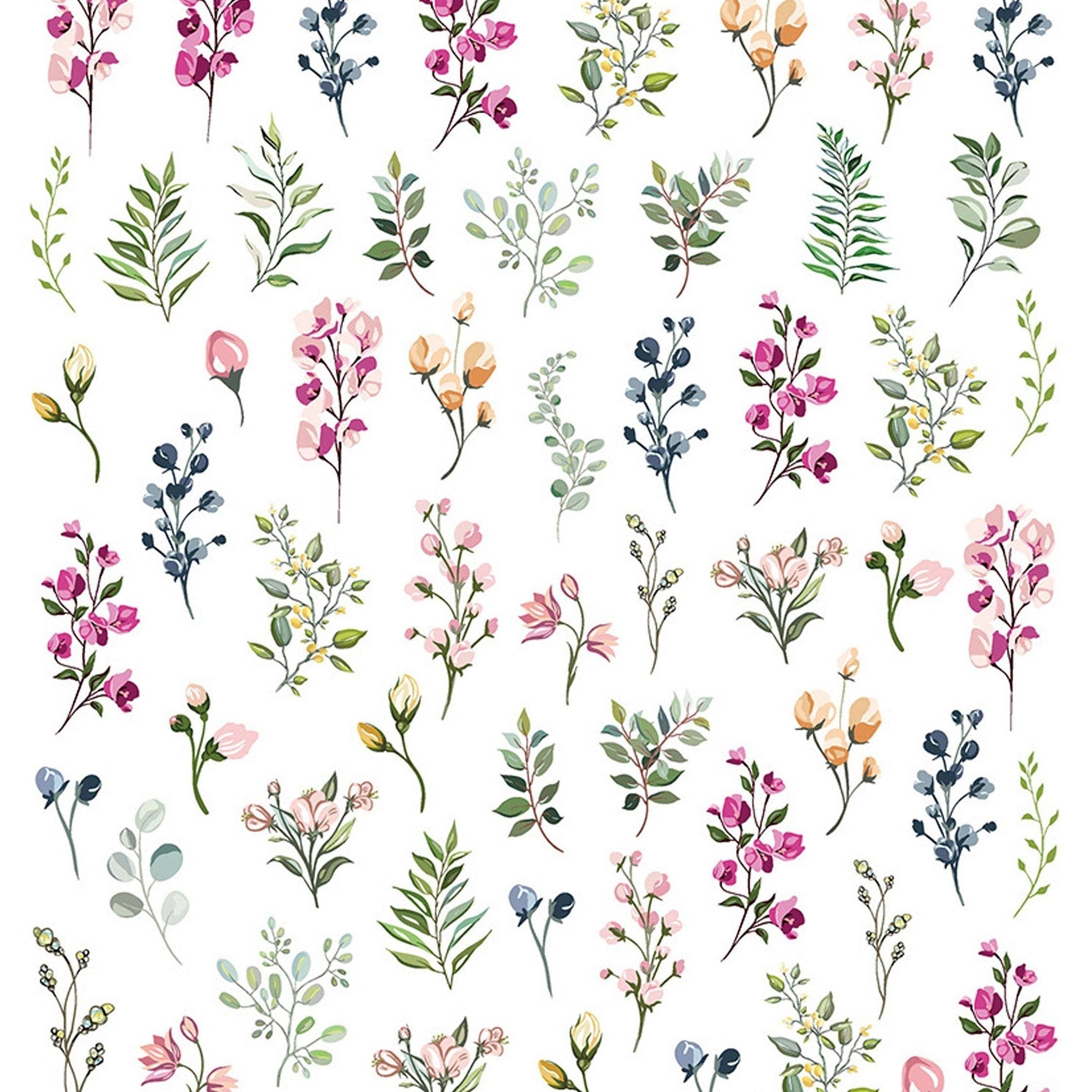 Flower Leaves Nail Stickers Wildflower Nail Tattoos