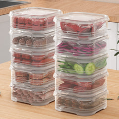 10pcs Clear Plastic Containers for Refrigerator with Lids Food Storage