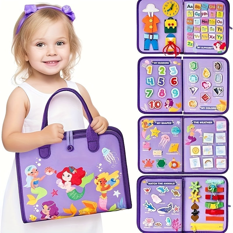 Purple Mermaid Felt Learning Board Early Education Treasure Teaching Tools