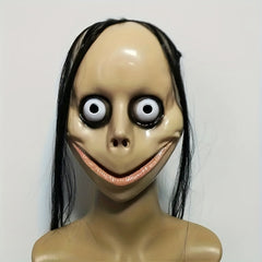 Halloween Scary Mask With Long Hair Clown Costume