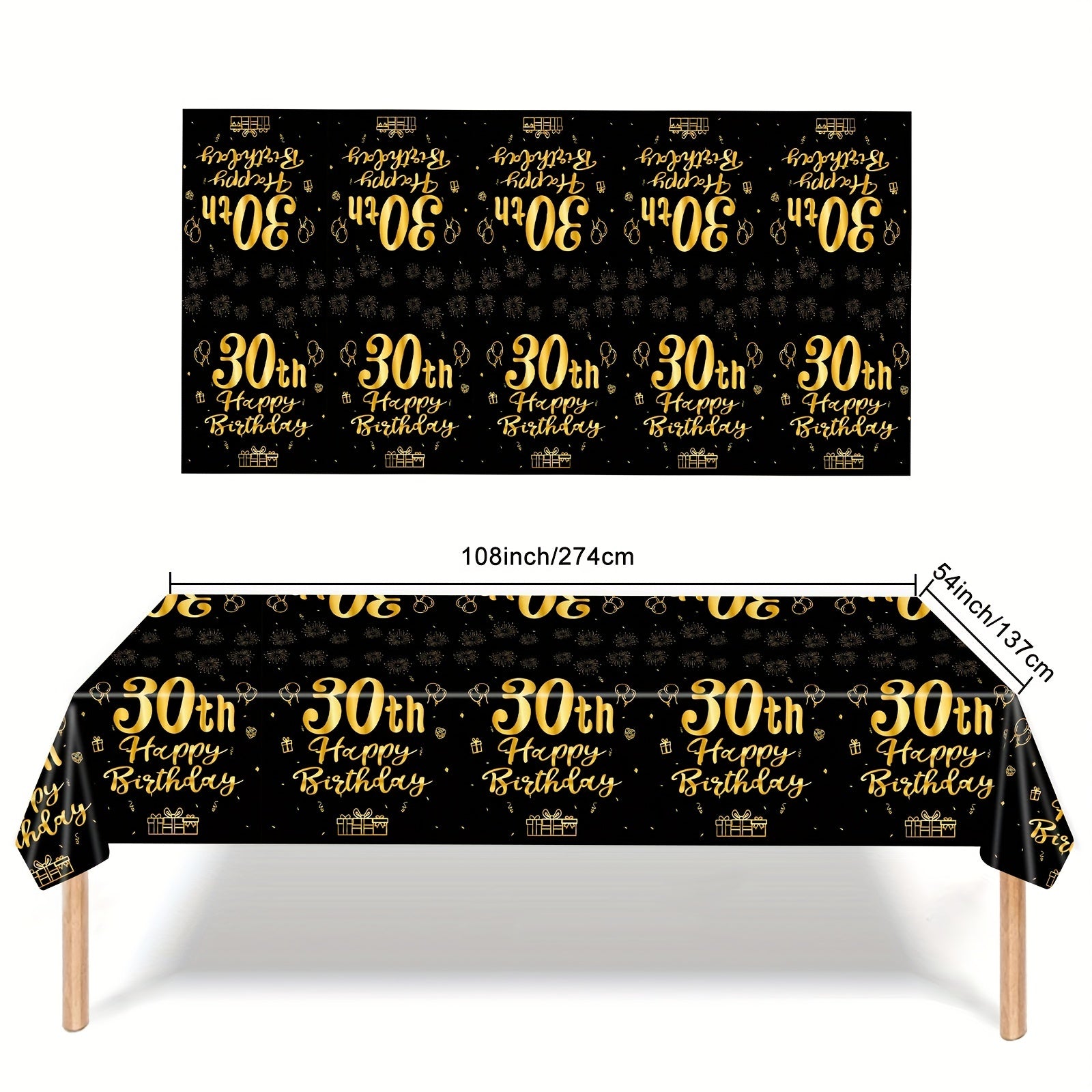 Golden 30 Year Old Birthday Theme Set - Party Supplies