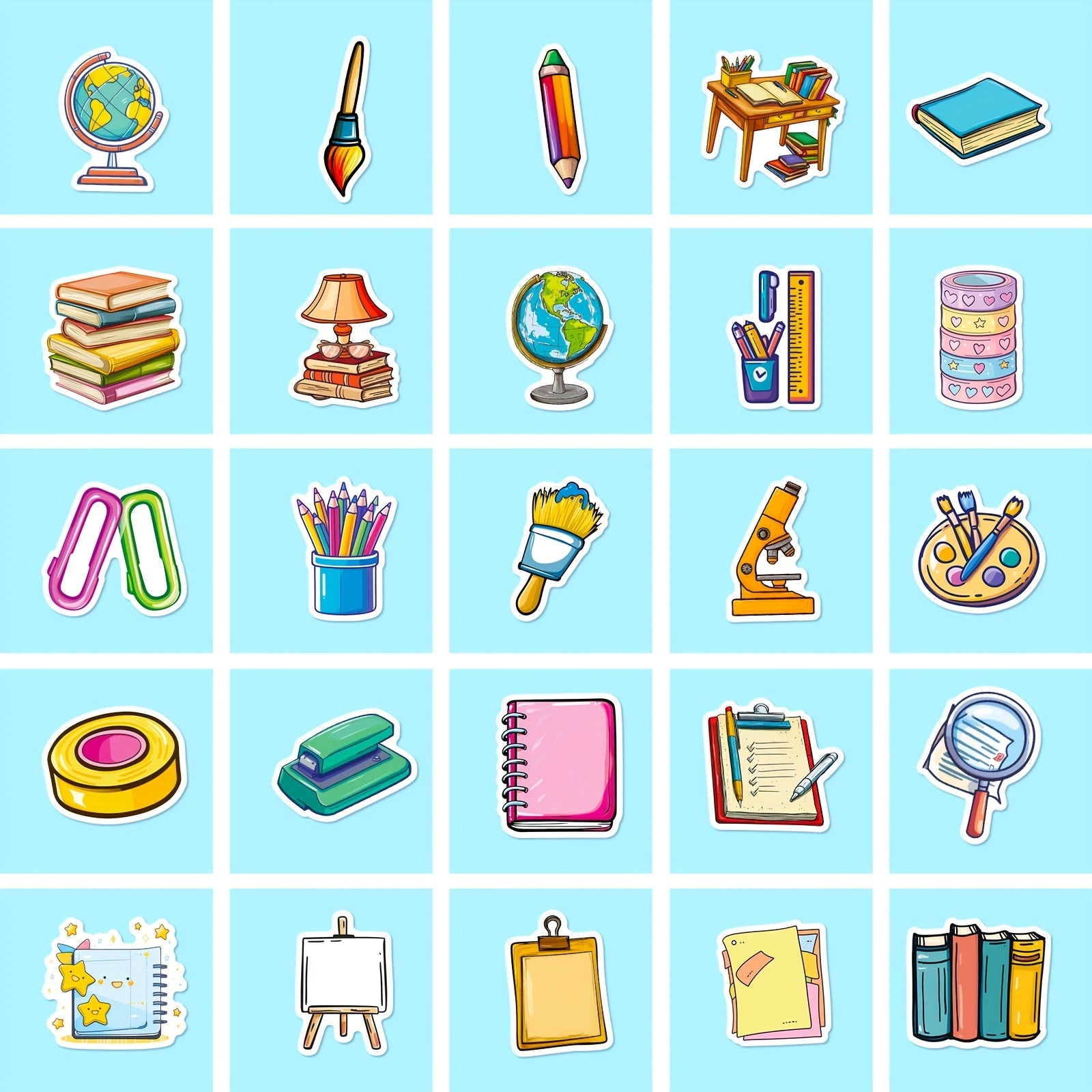 100pcs Cartoon School Stickers for Laptops Water Bottles & DIY Projects
