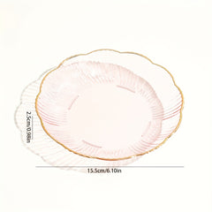 Flower-shaped Bone Dish Golden Edge Plate for Snacks or Fruits