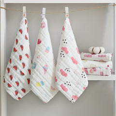 5pcs Baby Towels Cartoon Gauze Square Towels