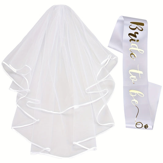 Bride to Be Set: Sash and Veil with Comb for Hen Party