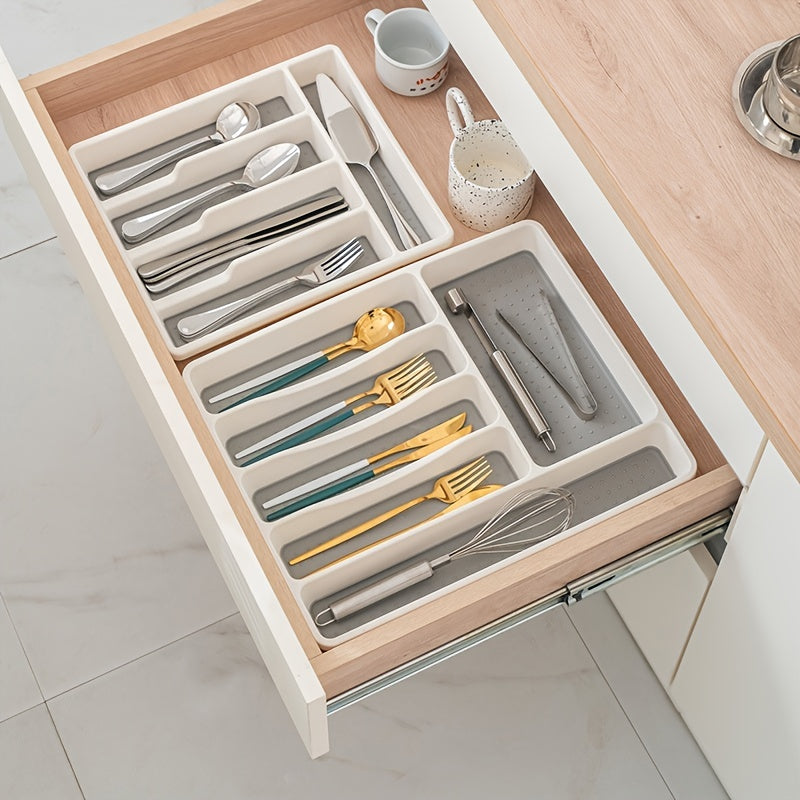 Non Slip Tray with 5 Compartments for Bathroom Accessories