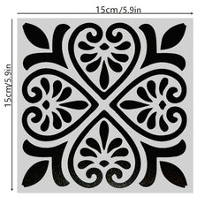 Vintage Pattern Stencils Set for DIY Painting on Tile Floor Furniture