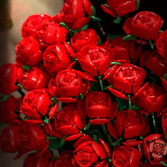 DIY Red Roses Blocks Flowers Gift Girlfriend