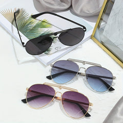 Double Bridge Aviator Sunglasses Gradient UV400 Sun Shades