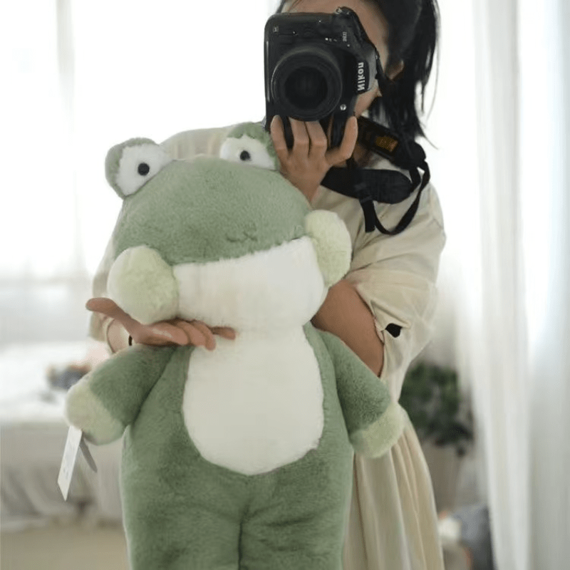 Plush Frog Soft Green Stuffed Animal Big Smile Mint Huggable Teens Adults Gift P