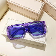 Oversized Flat Rectangular Sunglasses