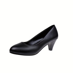 Women's Solid Heels Lightweight Closed Toe Slip On Pumps Women's Business Shoes