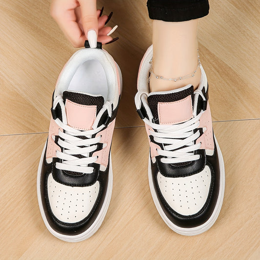 Women's Lightweight Faux Leather Skate Shoes Non Slip