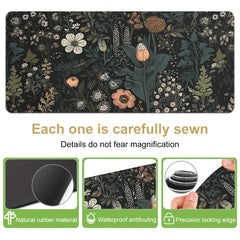 Boho Flowers Large Gaming Mouse Pads Non Slip Office Desk Mat