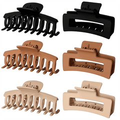 6pcs Large Hair Claw Clips Thick Thin Hair Matte Square Hair Claws Clips