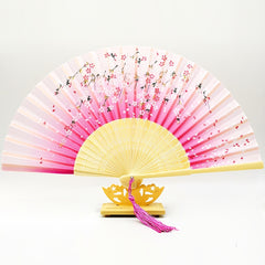 Floral Folding Fans with Tassel for Wedding Party Favors