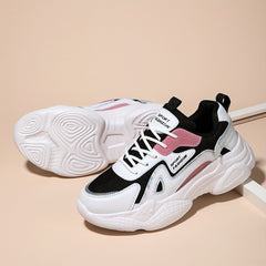 Women's Chunky Sneakers Faux Leather Casual Running Shoes