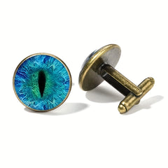 Crystal Glass Copper Cufflinks for Men