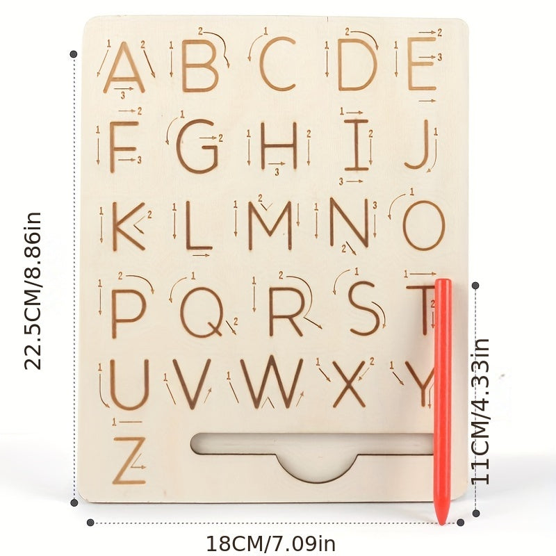 Montessori Wooden Alphabet Tracing Board Educational Toy for Kids