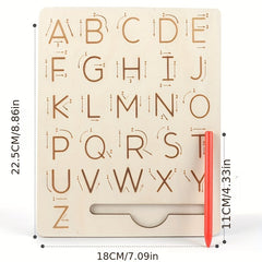 Montessori Wooden Alphabet Tracing Board Educational Toy for Kids